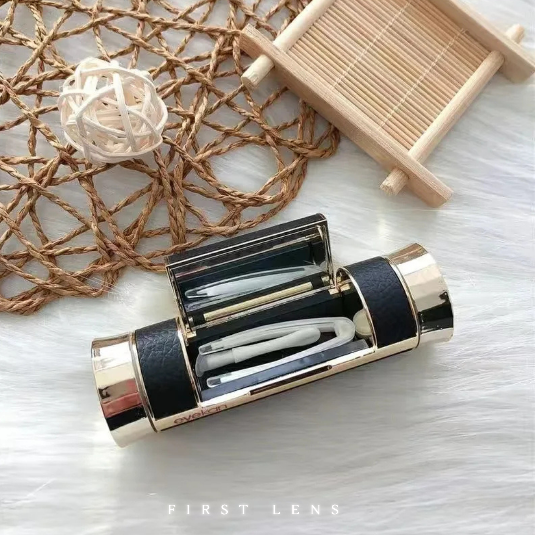First Lens Cylindro Leather Contact Lens Travel Kit