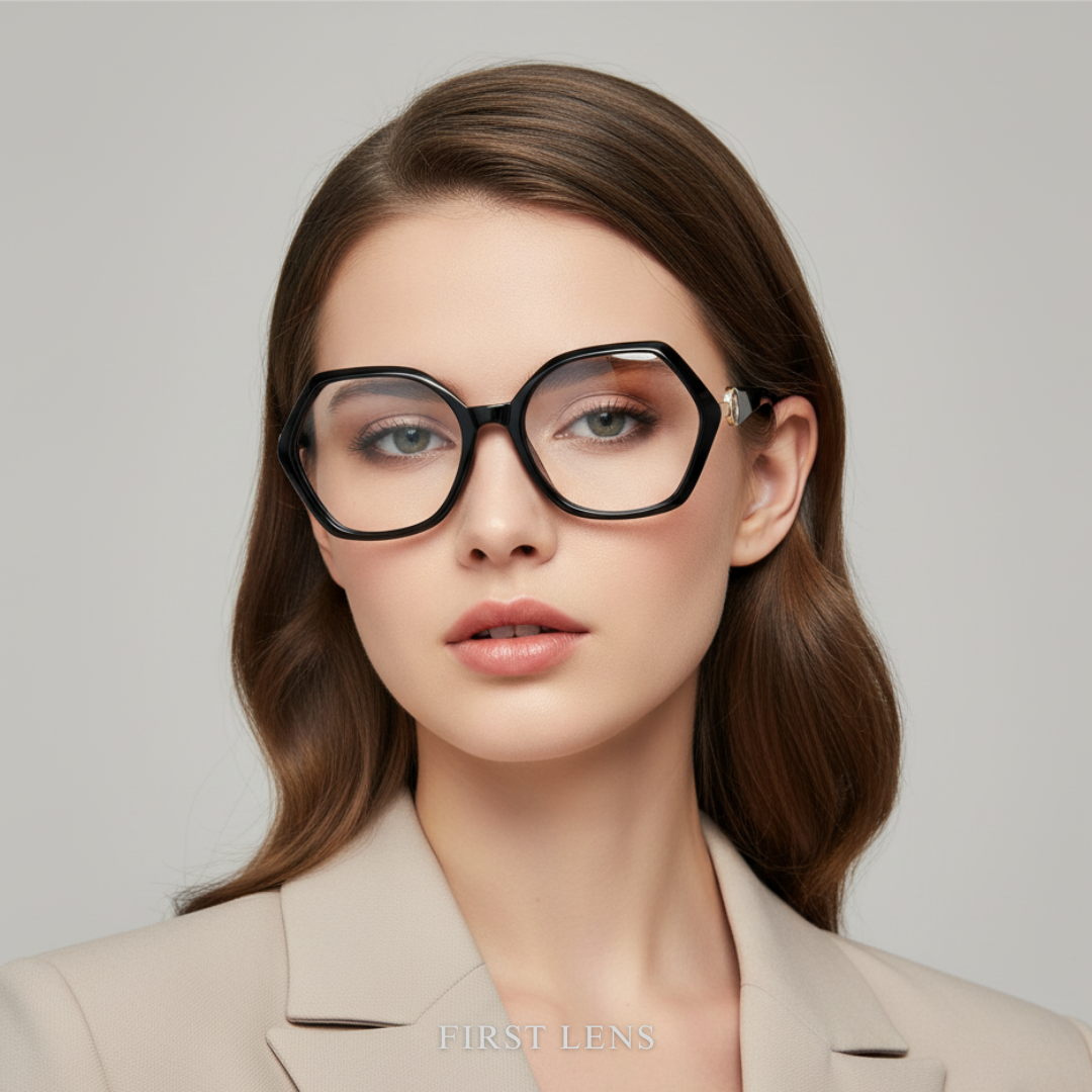 First Lens Diamond-Cut Transparent computer glasses - B061
