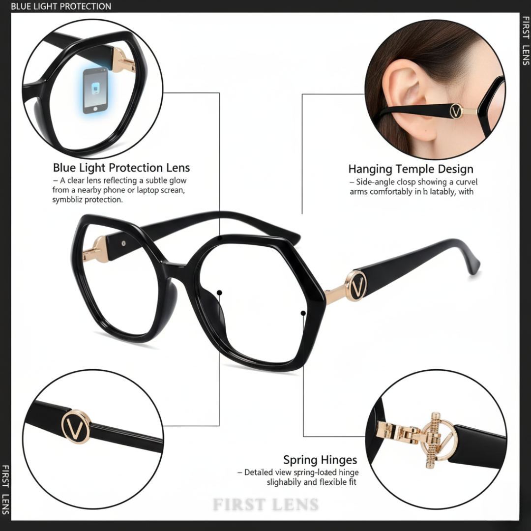 First Lens Diamond-Cut Transparent computer glasses - B061