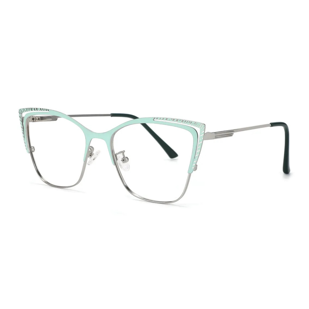 First Lens Green Charm Cat-Eye Blue Light Computer Glasses