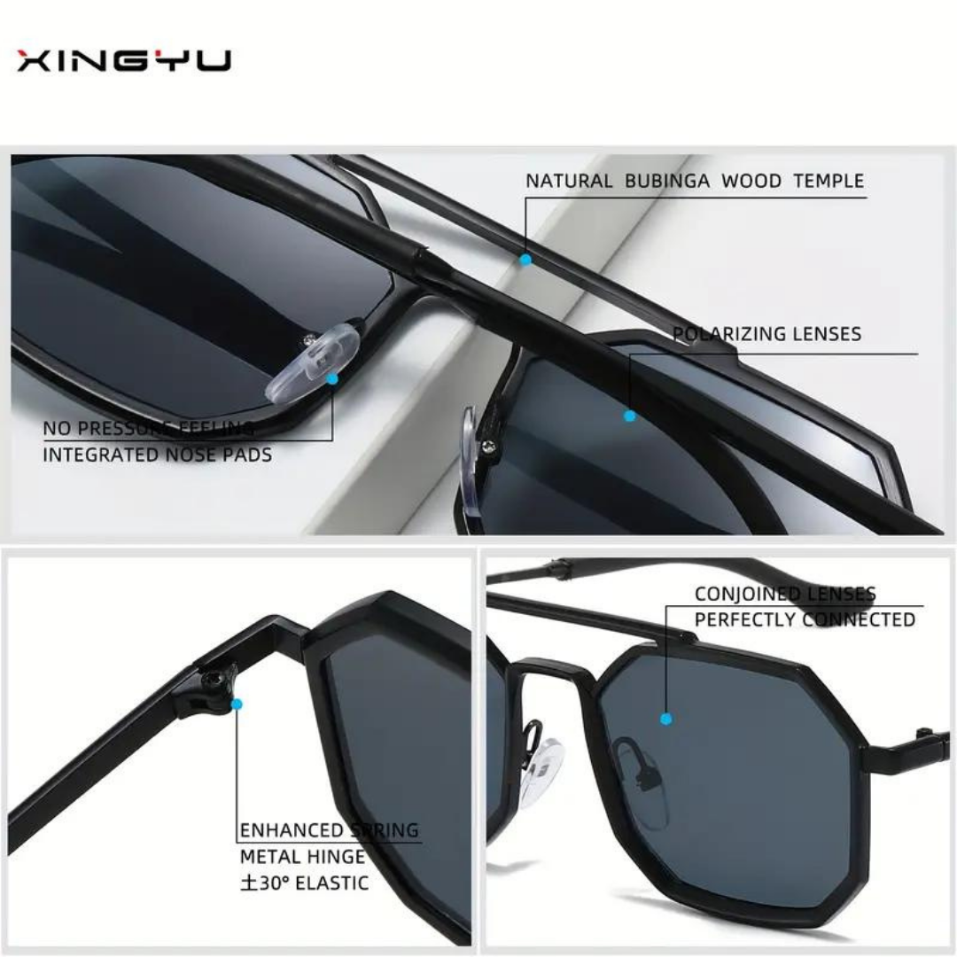 First Lens Gun Metal Sunglasses - Worn by Model