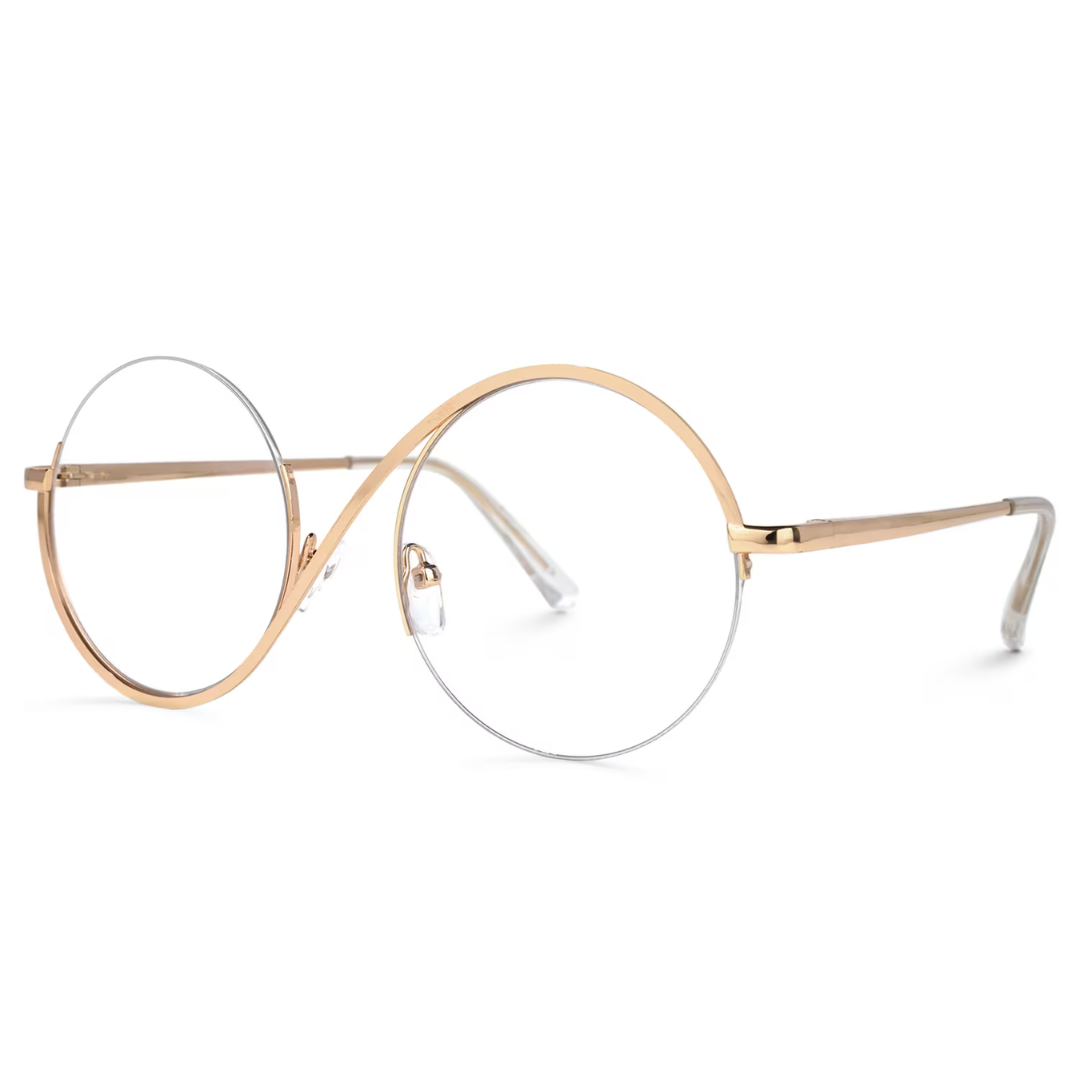 First Lens Infinity Computer Glasses 001 - Gold on a white background