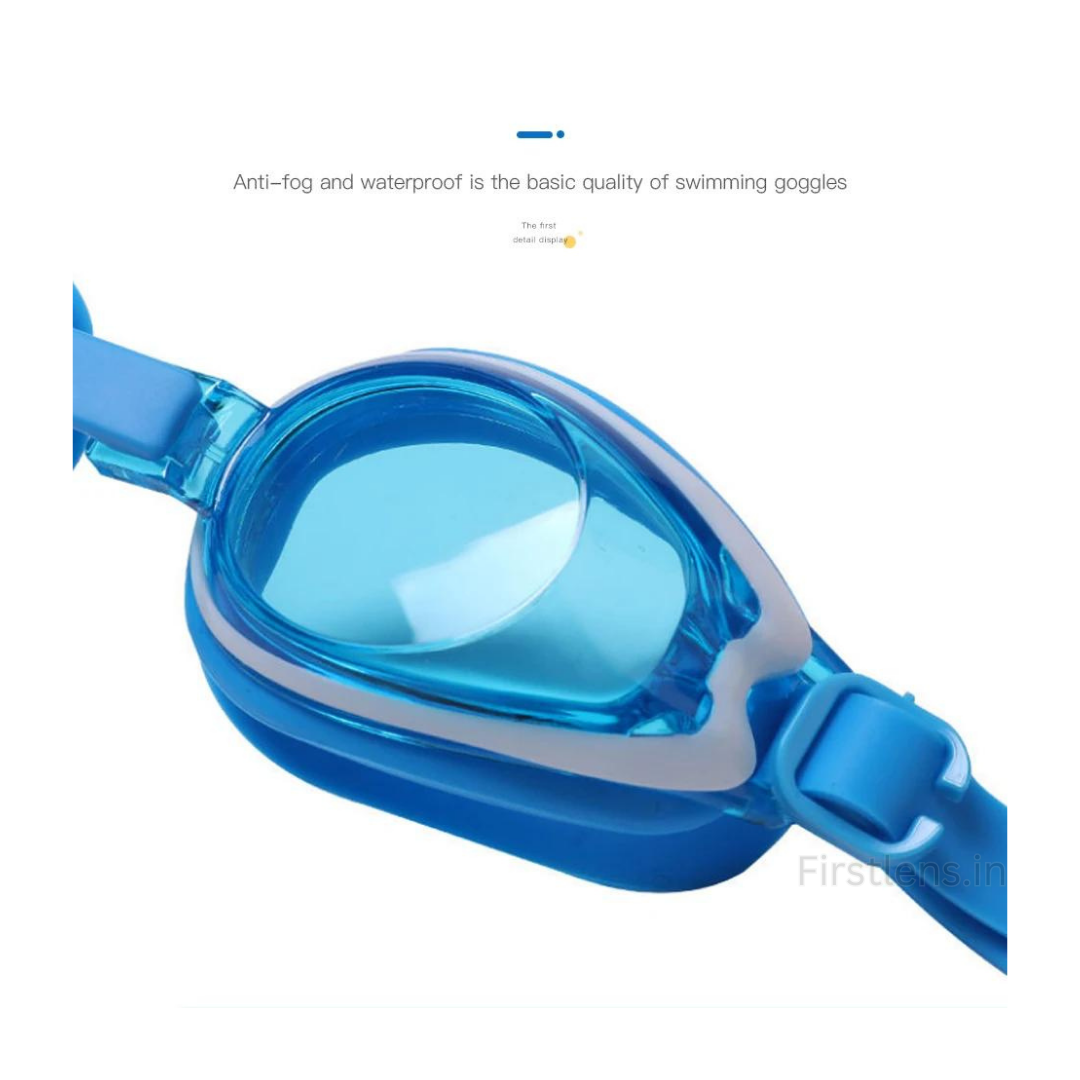 First Lens Customised Junior Swimming Goggles for Kids - Adjustable Strap