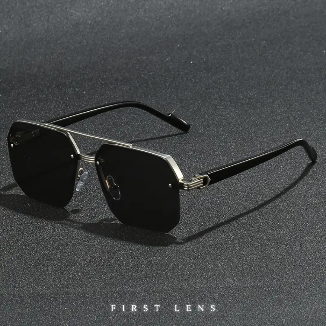 First Lens Luxe Square Aviator Sunglasses