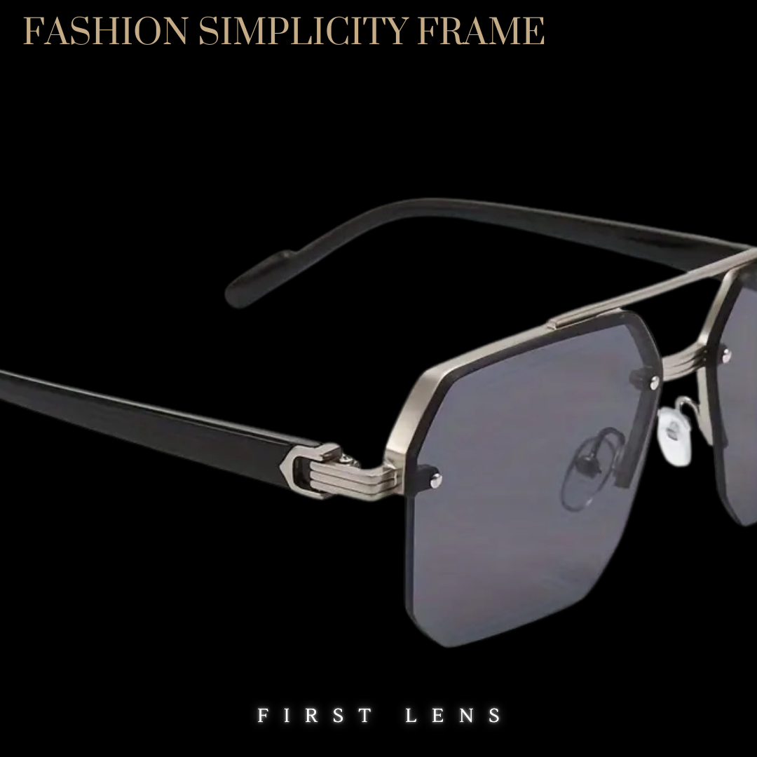 First Lens Luxe Square Aviator Sunglasses