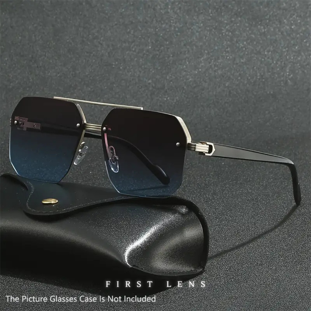 First Lens Luxe Square Aviator Sunglasses