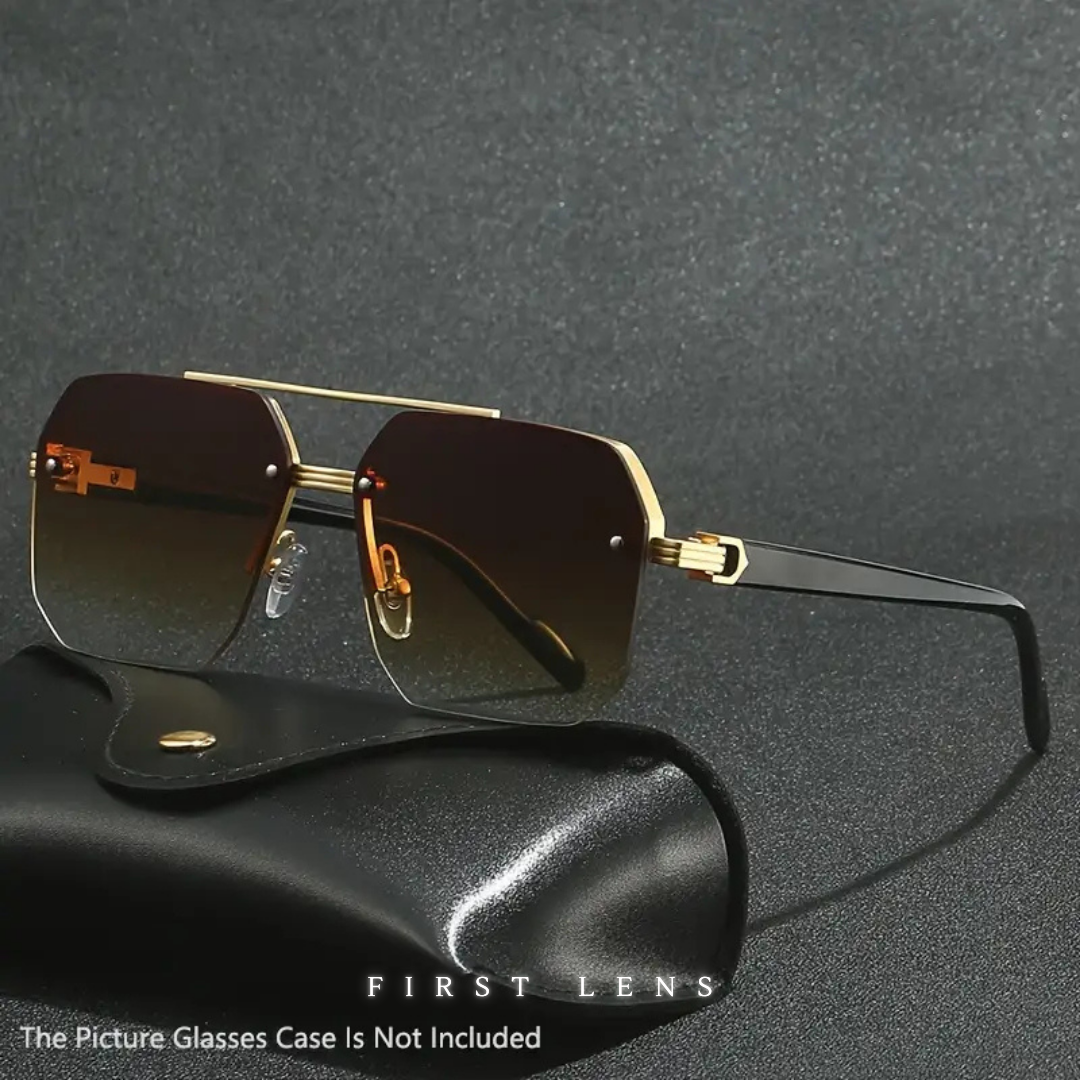 First Lens Luxe Square Aviator Sunglasses