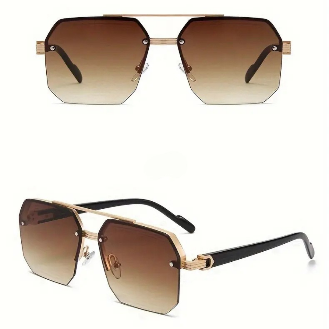 First Lens Luxe Square Aviator Sunglasses