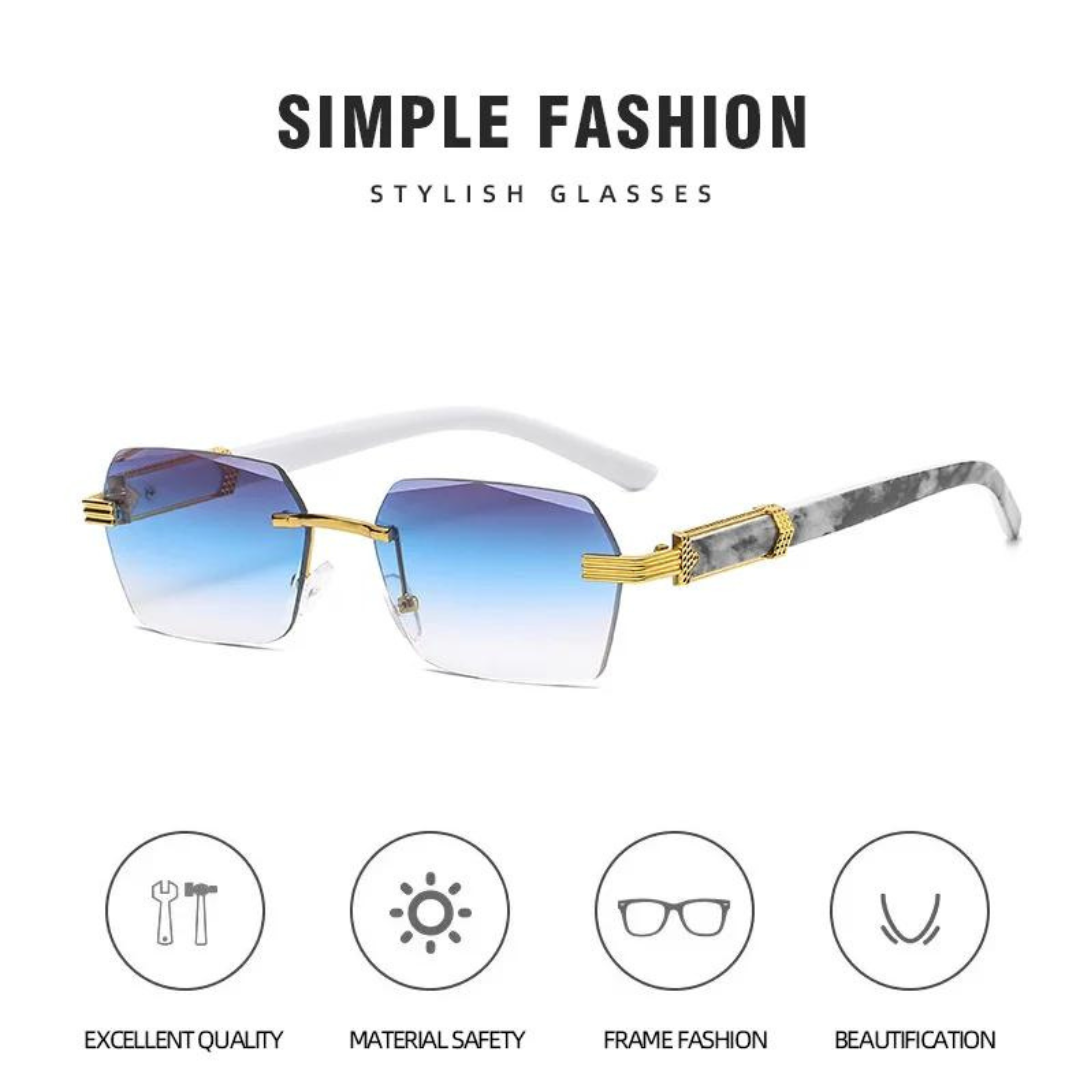 First Lens Marble Hexagonal Sunglasses - Lens Reflection