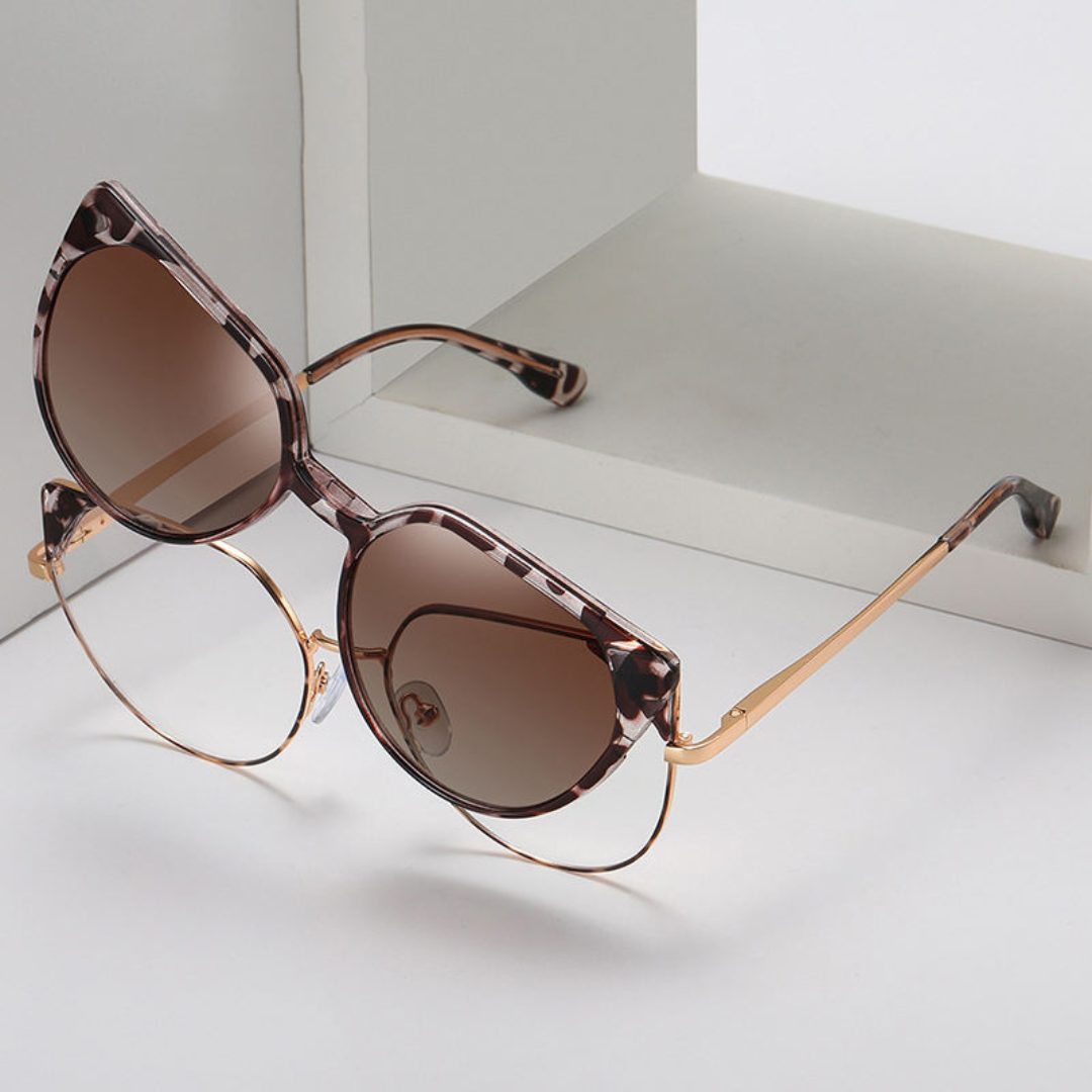 First Lens Modish Flip Uv400 Sunglasses Black - S340