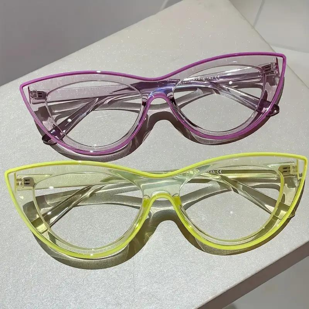 First Lens Neon Kitten Blue Light  Computer Glasses - Purple