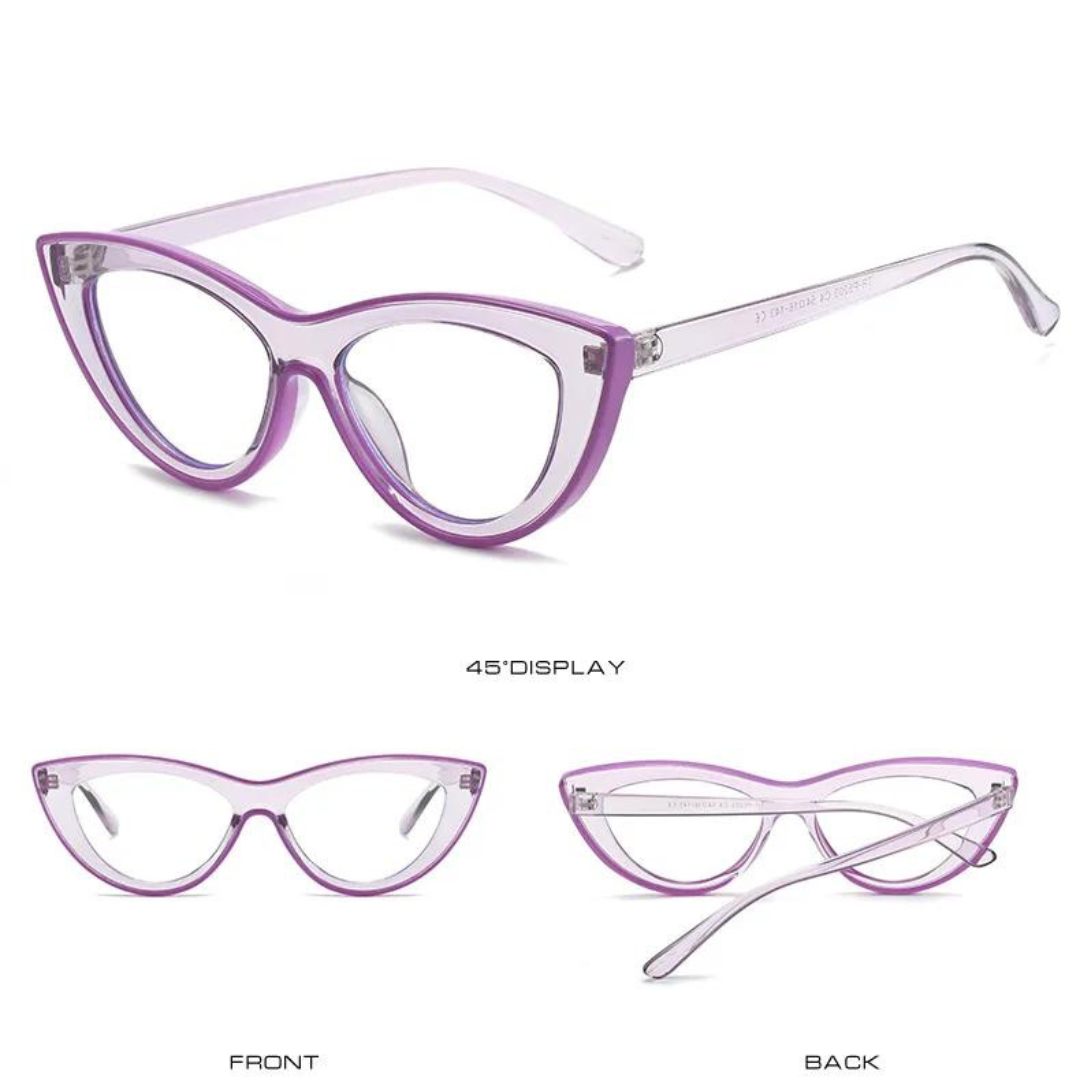 First Lens Neon Kitten Blue Light  Computer Glasses - Purple