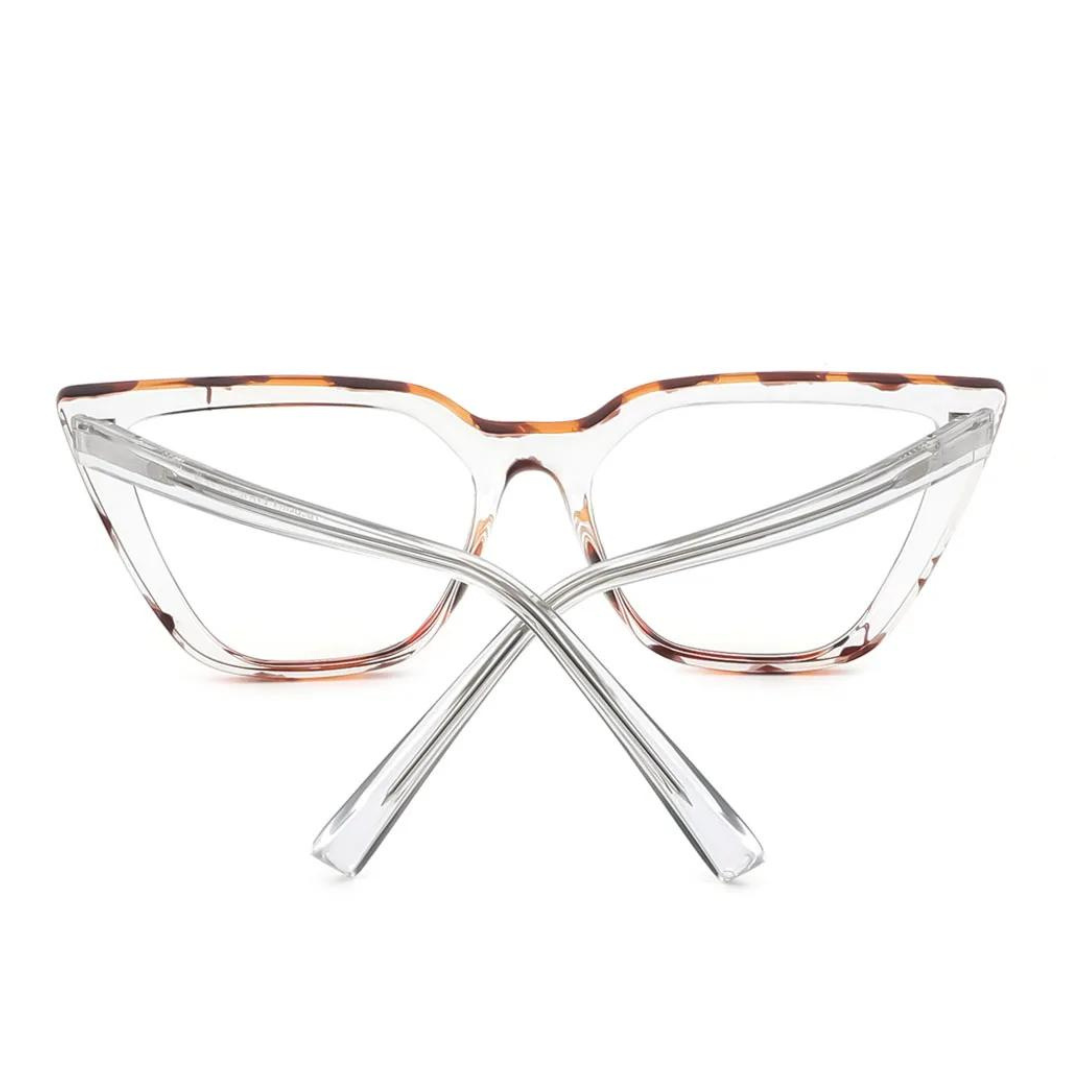 Trendy Cat Eye Glasses with Vibrant Leopard Pattern