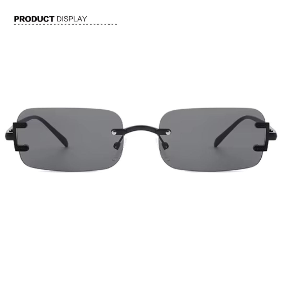 First Lens Noir Edge Rectangle Sunglasses UV400 - Black