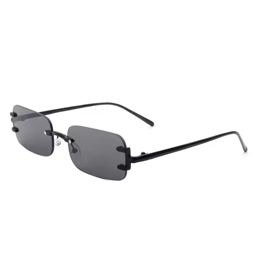 First Lens Noir Edge Rectangle Sunglasses UV400 - Black