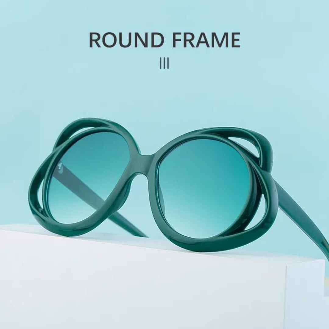 Chic eyewear with oversized round frames in green