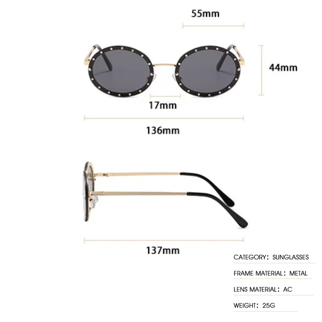 First Lens Prism Crystal Oval Sunglasses