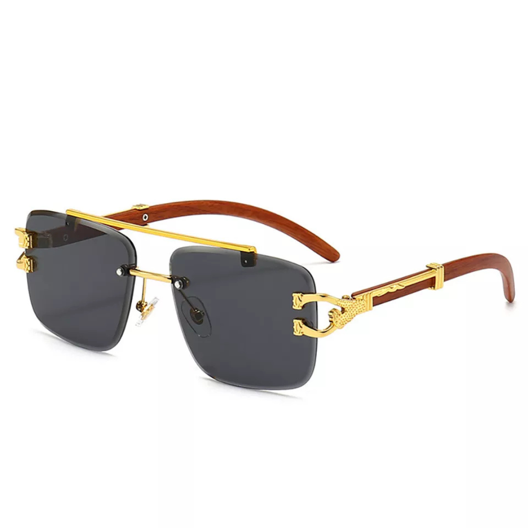 First Lens Rectangle Classic Rimless Sunglasses