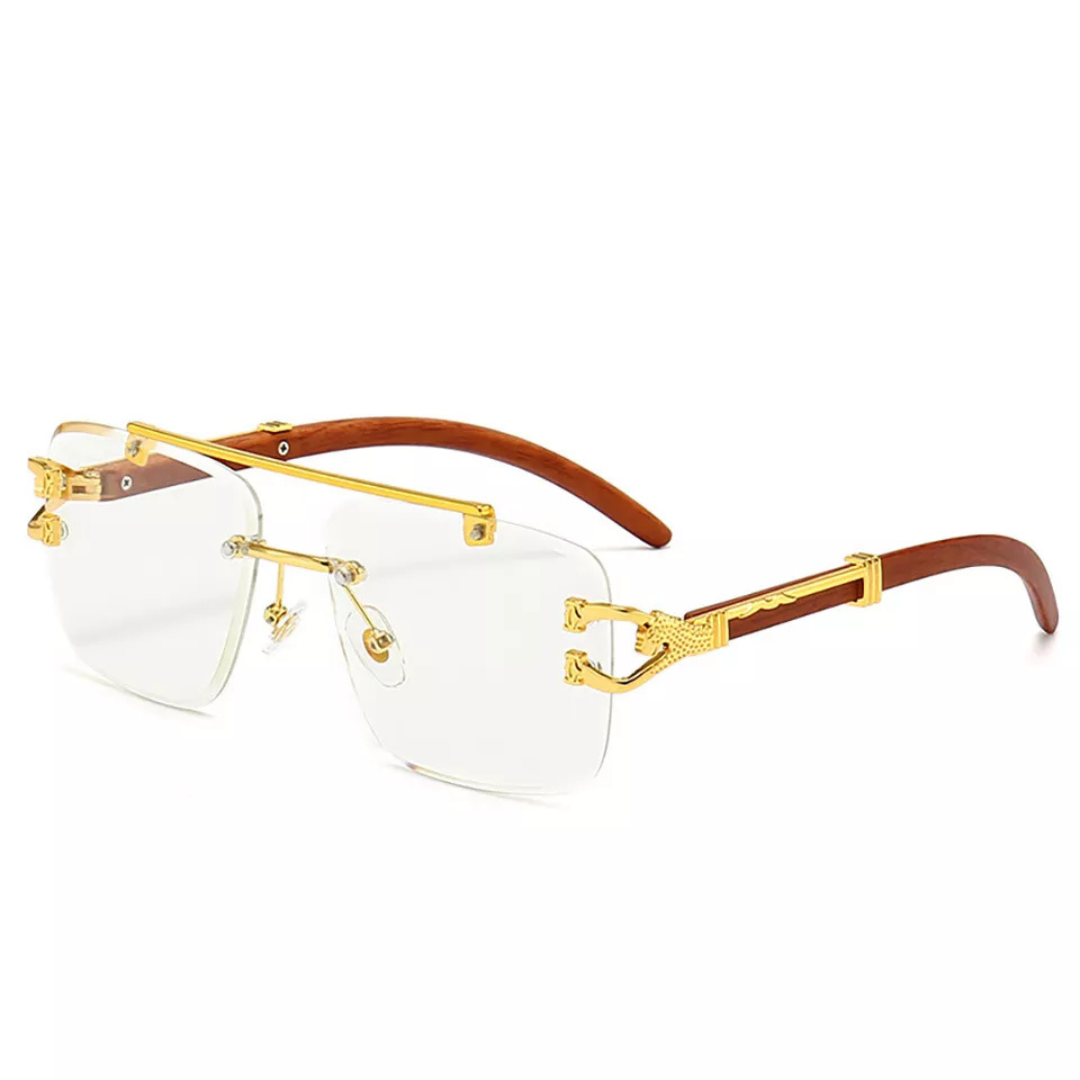 First Lens Rectangle Classic Rimless Sunglasses