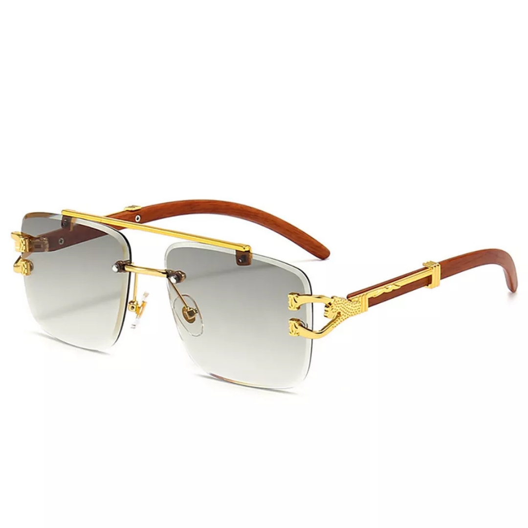 First Lens Rectangle Classic Rimless Sunglasses