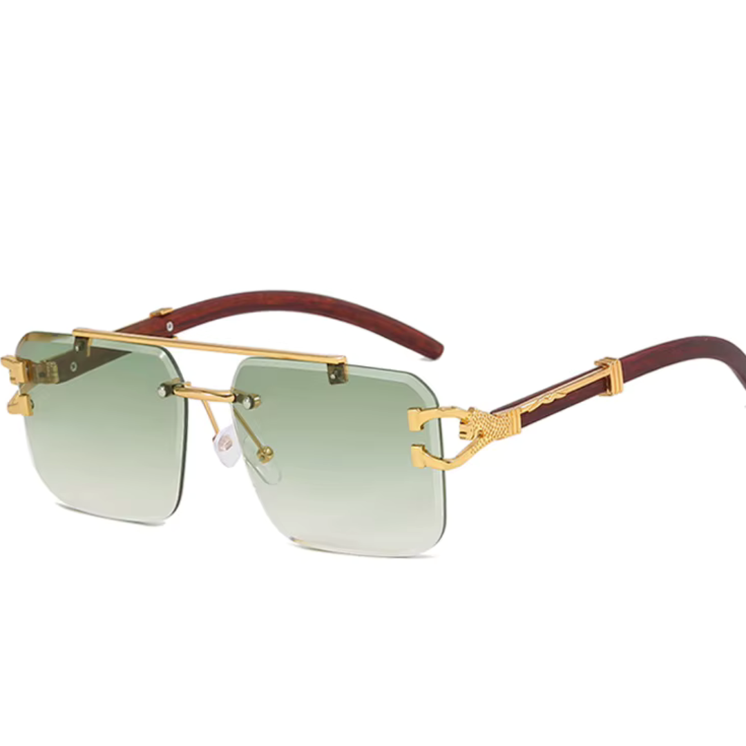 First Lens Rectangle Classic Rimless Sunglasses