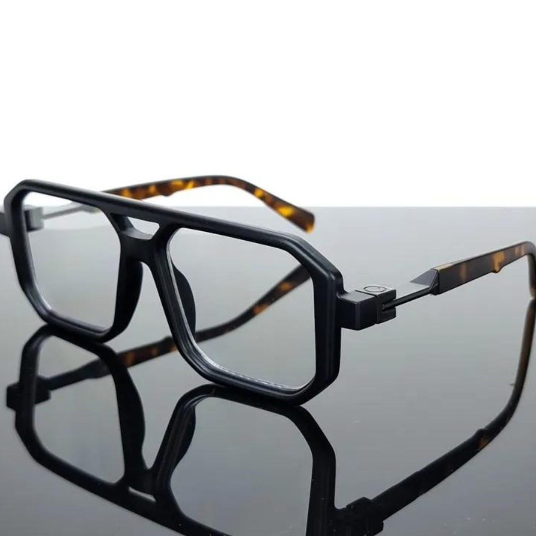 First Lens Retro Classic Frame Computer Glasses 001 in Black with anti-blue light lenses