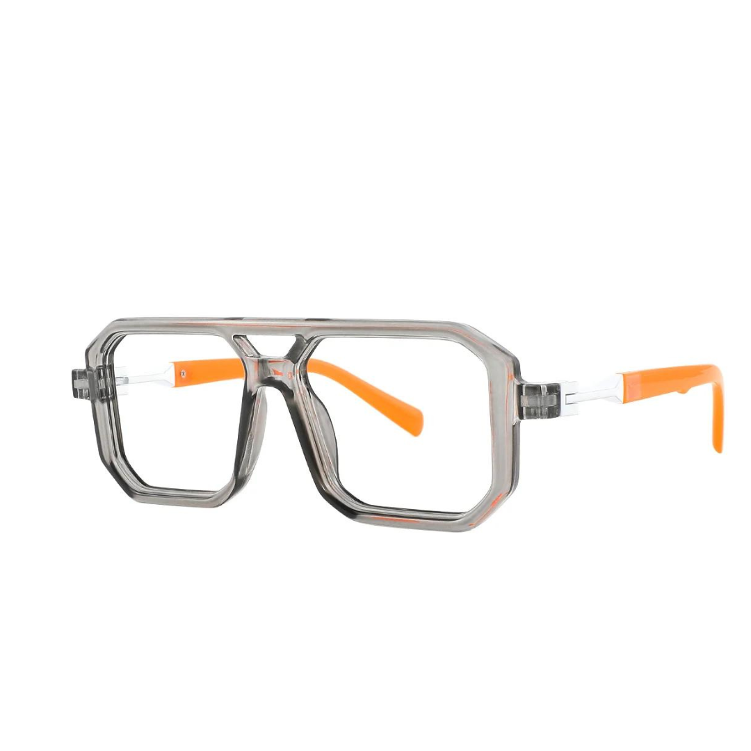 Side view of First Lens Retro Classic Frame Computer Glasses 003 - Orange