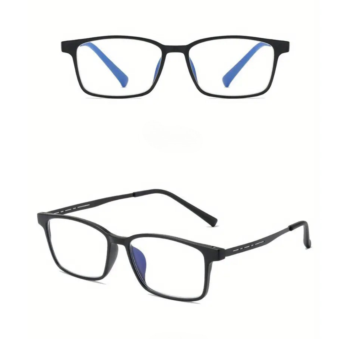 First Lens Titanium Rect Blue Light Blocking Reading Glasses