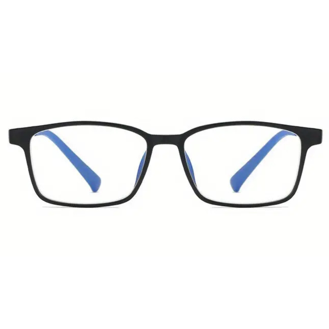 First Lens Titanium Rect Blue Light Blocking Reading Glasses