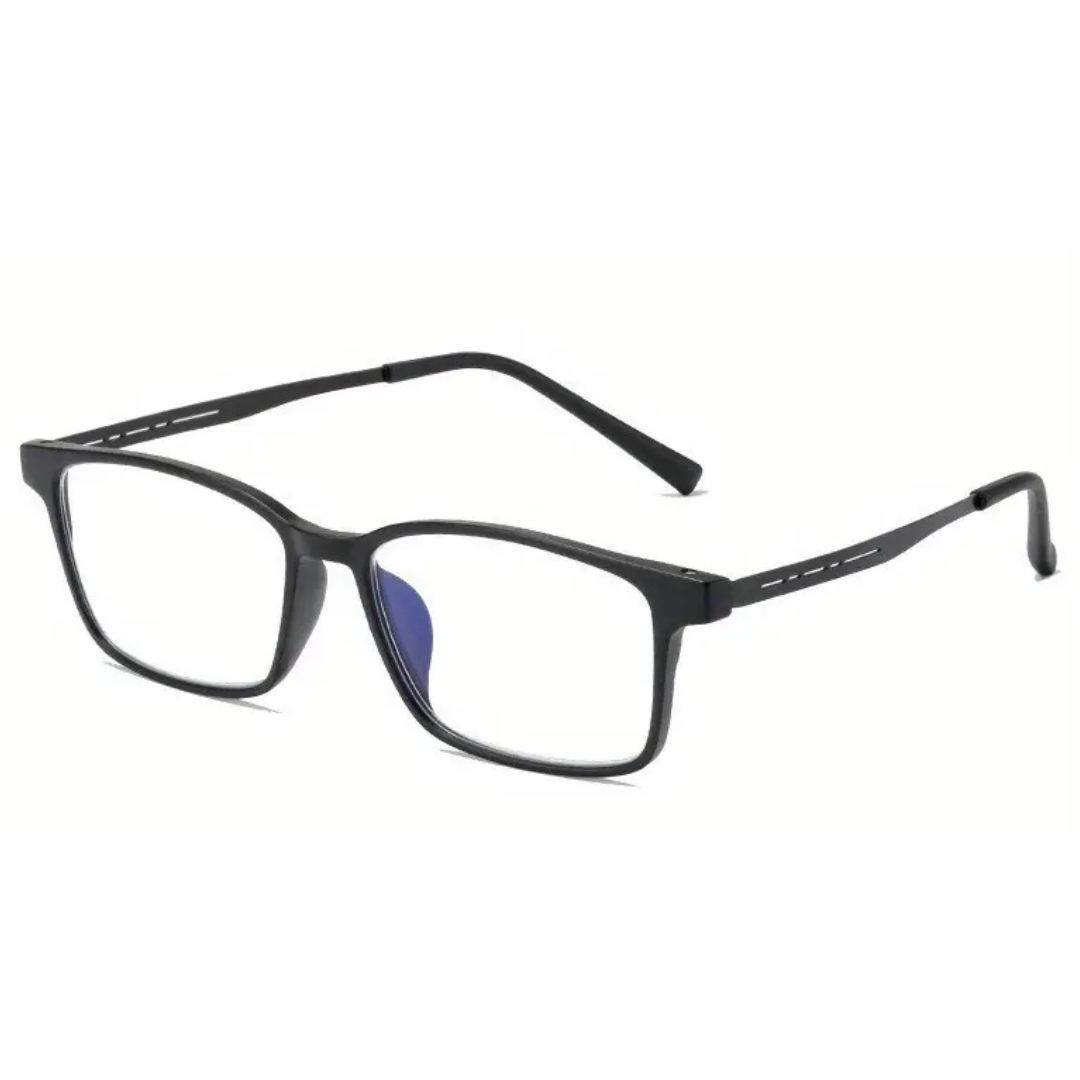 First Lens Titanium Rect Blue Light Blocking Reading Glasses