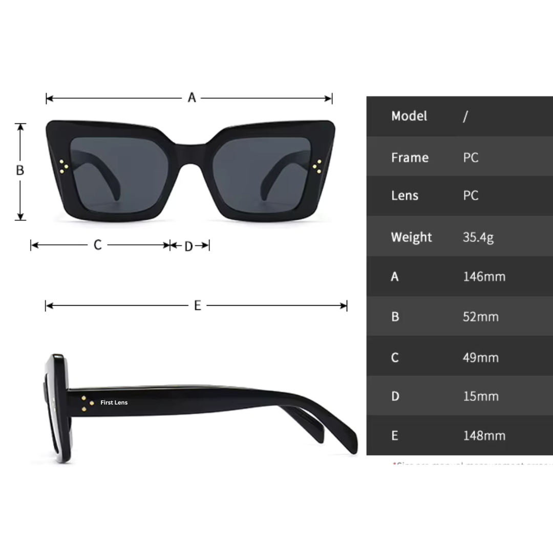 First Lens Valen Uv400 Sunglasses Black - S359