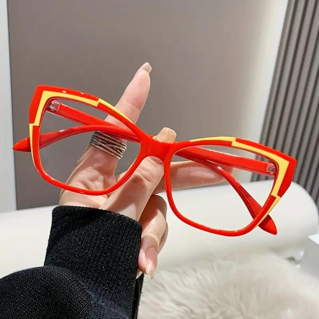 Stylish First Lens Vibrant Red Cat Eye Computer Glasses for women