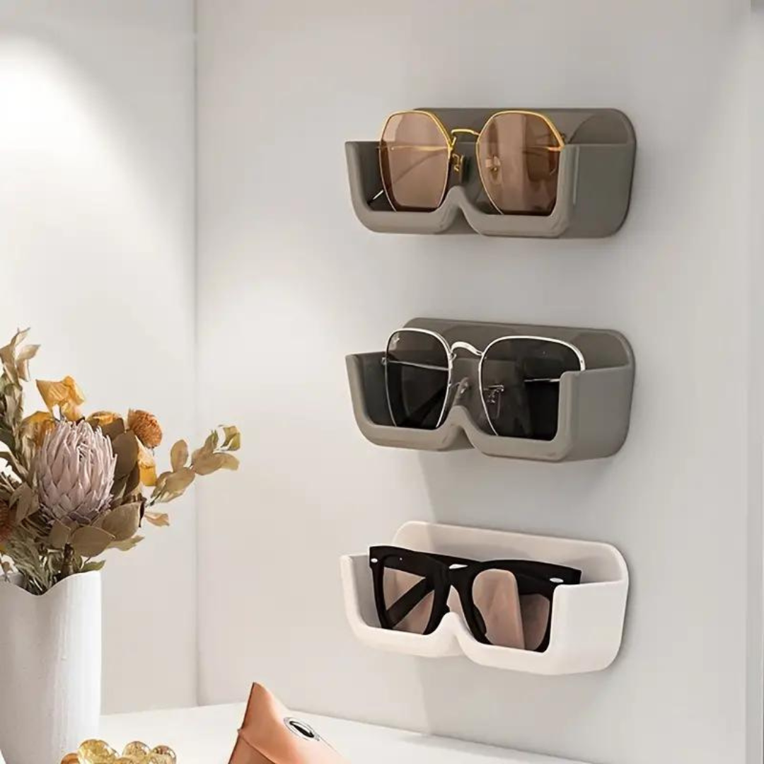 First Lens Wall Eyewear Holder mounted near a door for easy access