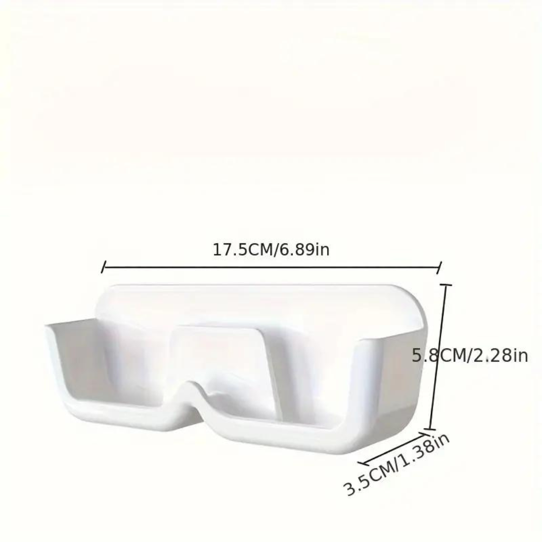 First Lens Wall Eyewear Holder in a bathroom with glasses hung