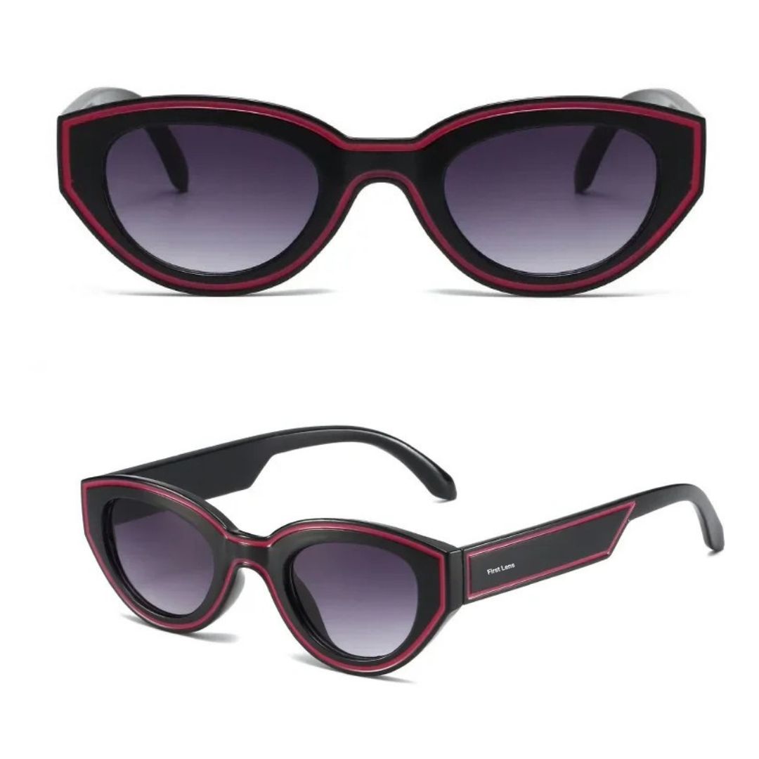 First Lens Sunbeam UV400 Sunglasses S010 – Stylish Black Frame, UV Protection