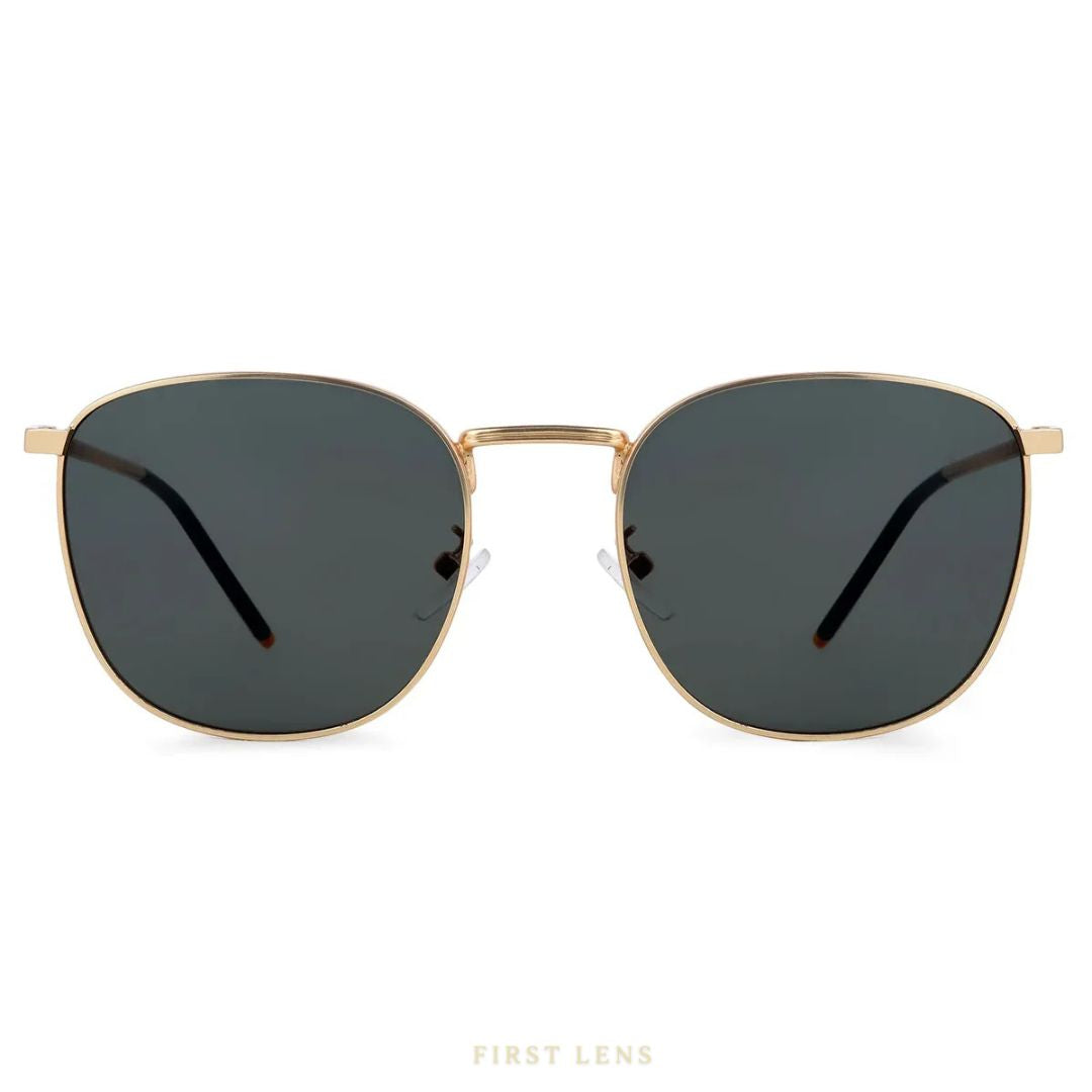 First Lens Auric UV400 Sunglasses S009 – Stylish Black Frame, UV Protection