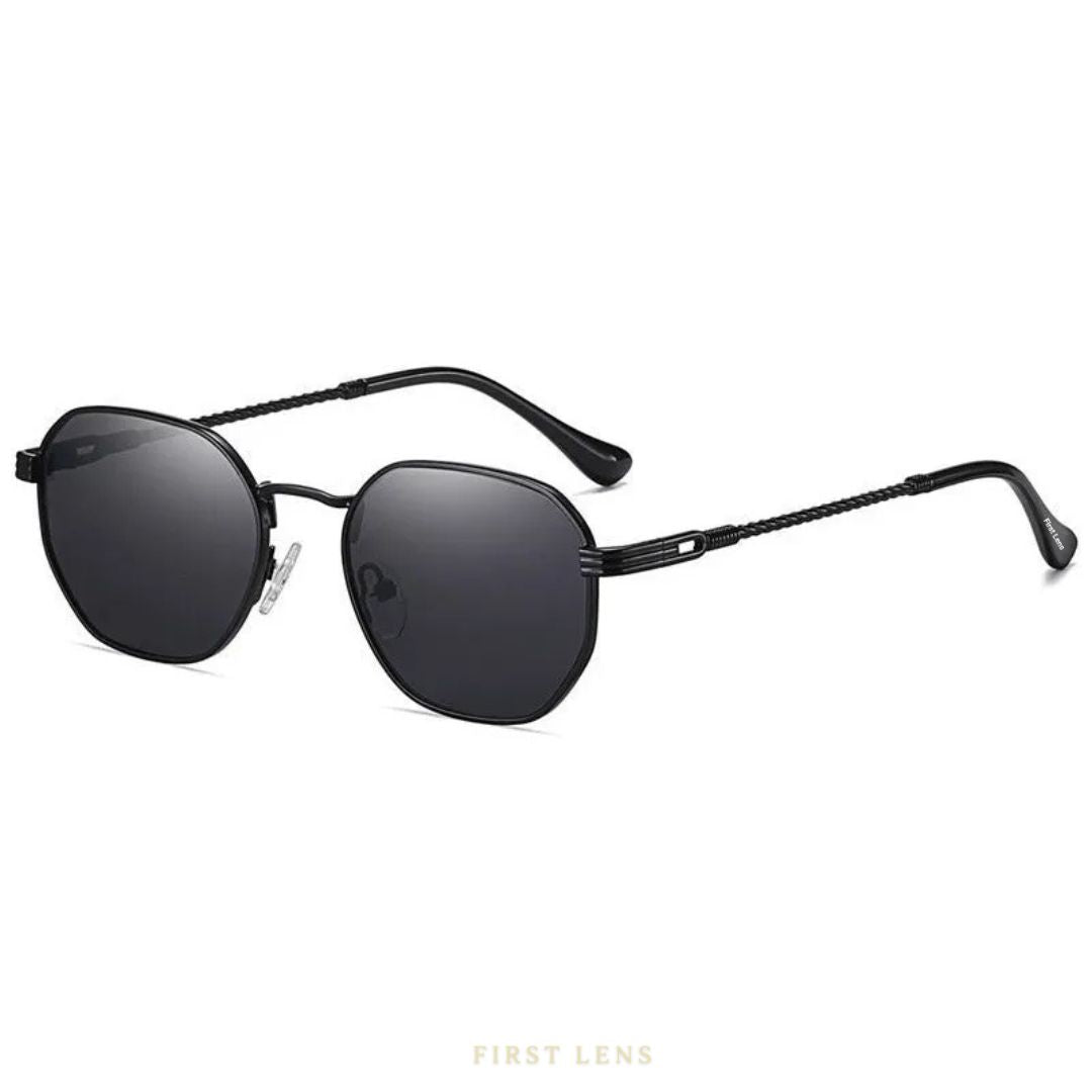 First Lens Suncrest UV400 Sunglasses S026 – Stylish Black Frame, UV Protection