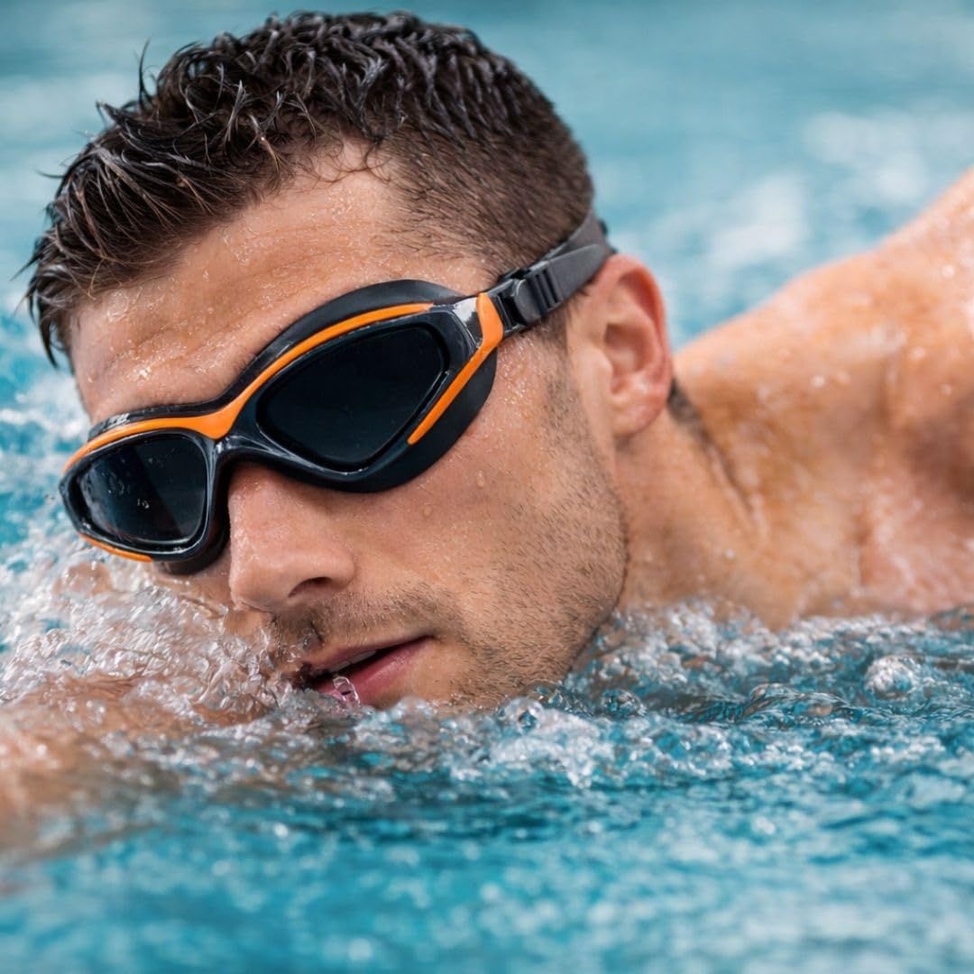 First Lens Adults Swimming Goggles with UV Protection & AntiFog Glasses for men & Women-