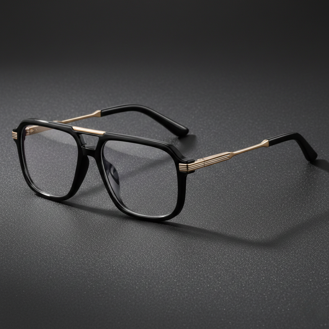 First Lens Astro Bar Blue Light Computer Glasses- B115-Gold-Black