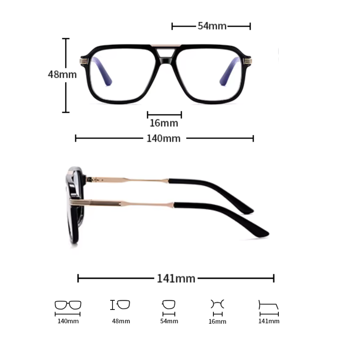 First Lens Astro Bar Blue Light Computer Glasses- B115-Blue-Stripe