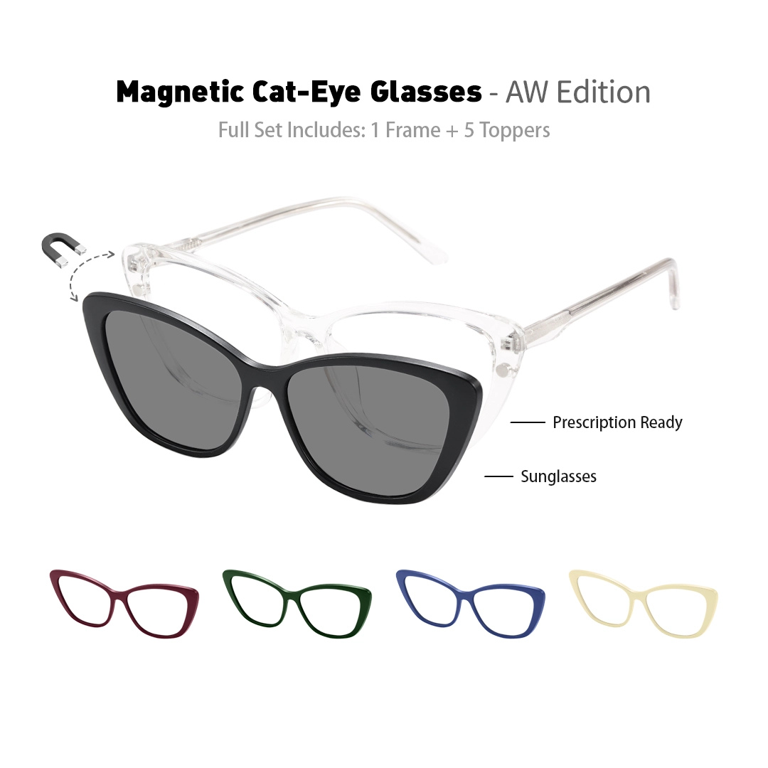 First Lens ColorPop Magnetic Cat-Eye Sunglasses-S121