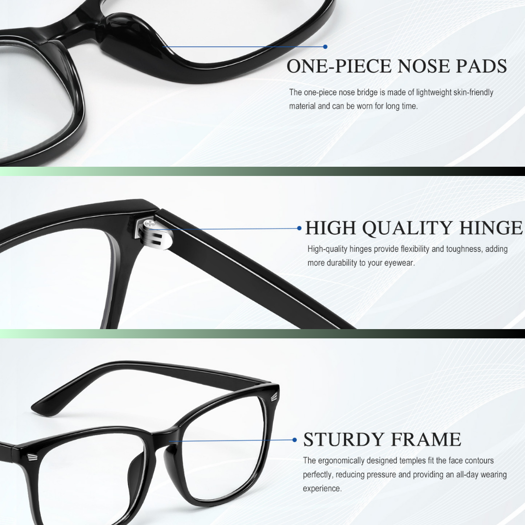 First Lens Executive Black Blue Light Computer Glasses - B106