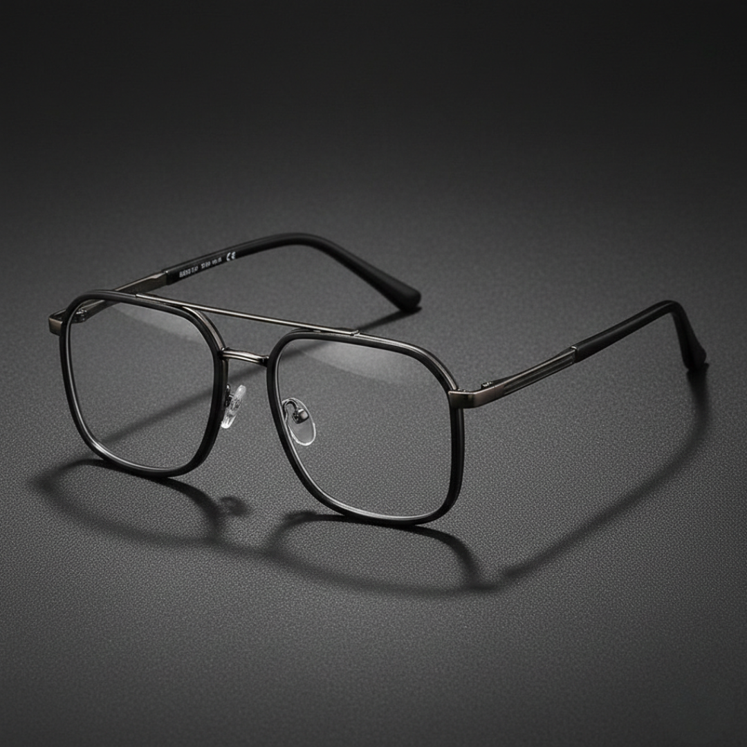 First Lens Iron Age Blue Light Computer Glasses- B117-Matte-Black