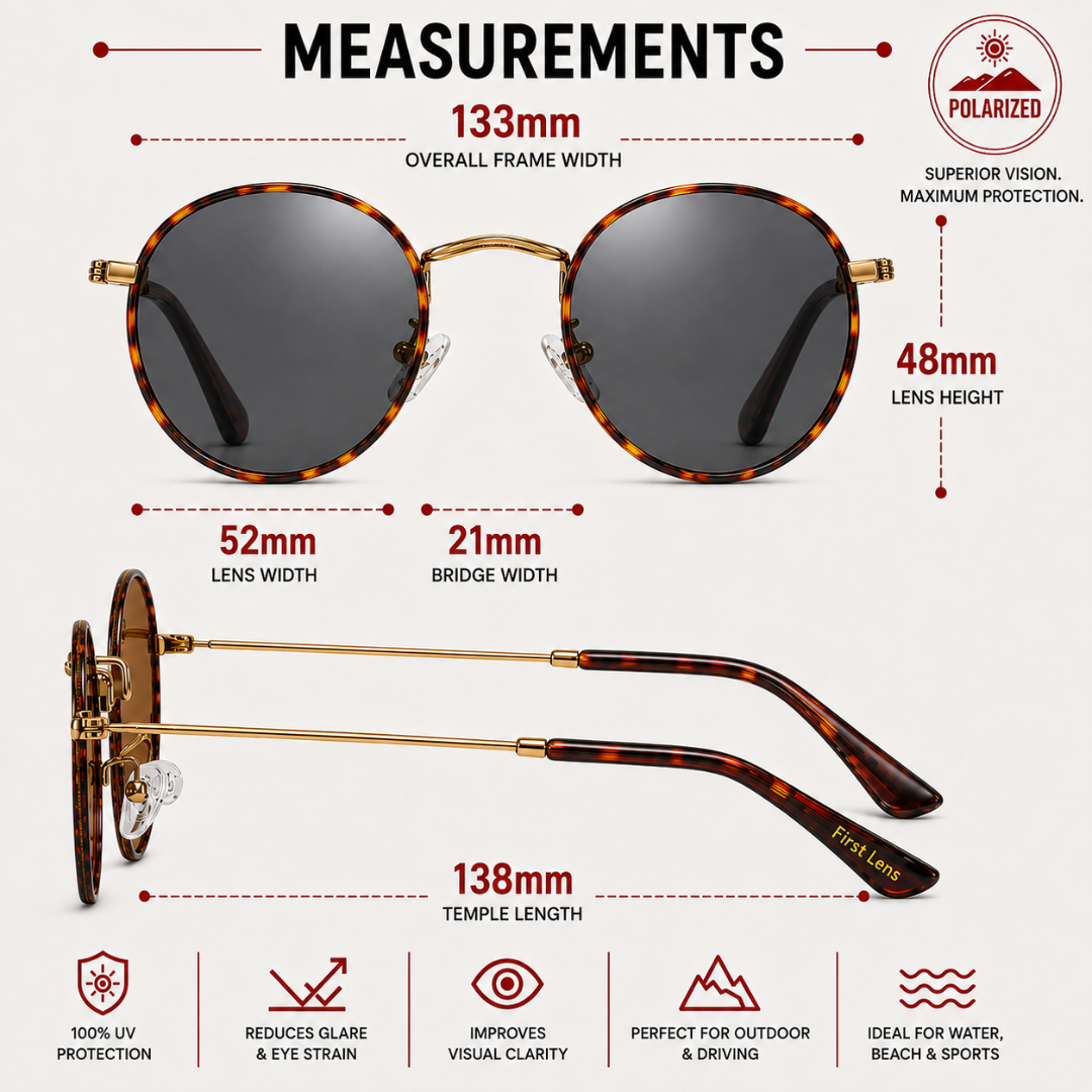 First Lens Musgrav Polarized Sunglasses Black Tortoiseshell S502