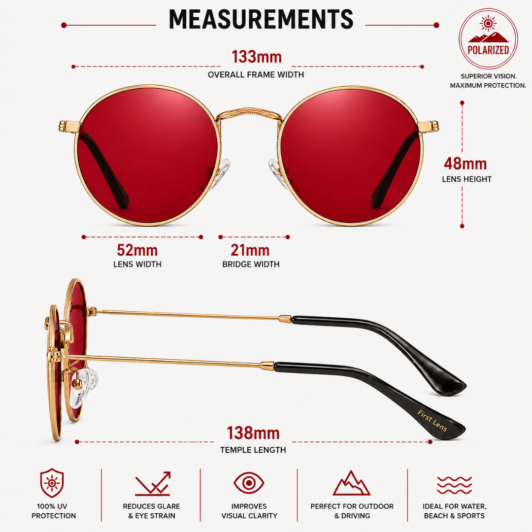 First Lens Musgrav Polarized Sunglasses Red Gold S499