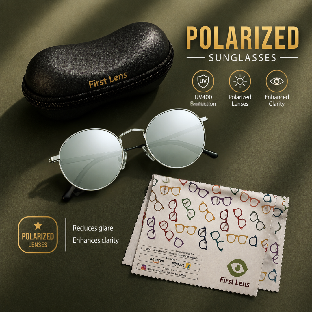 First Lens Polarized Sunglasses Silver Mirrored S506
