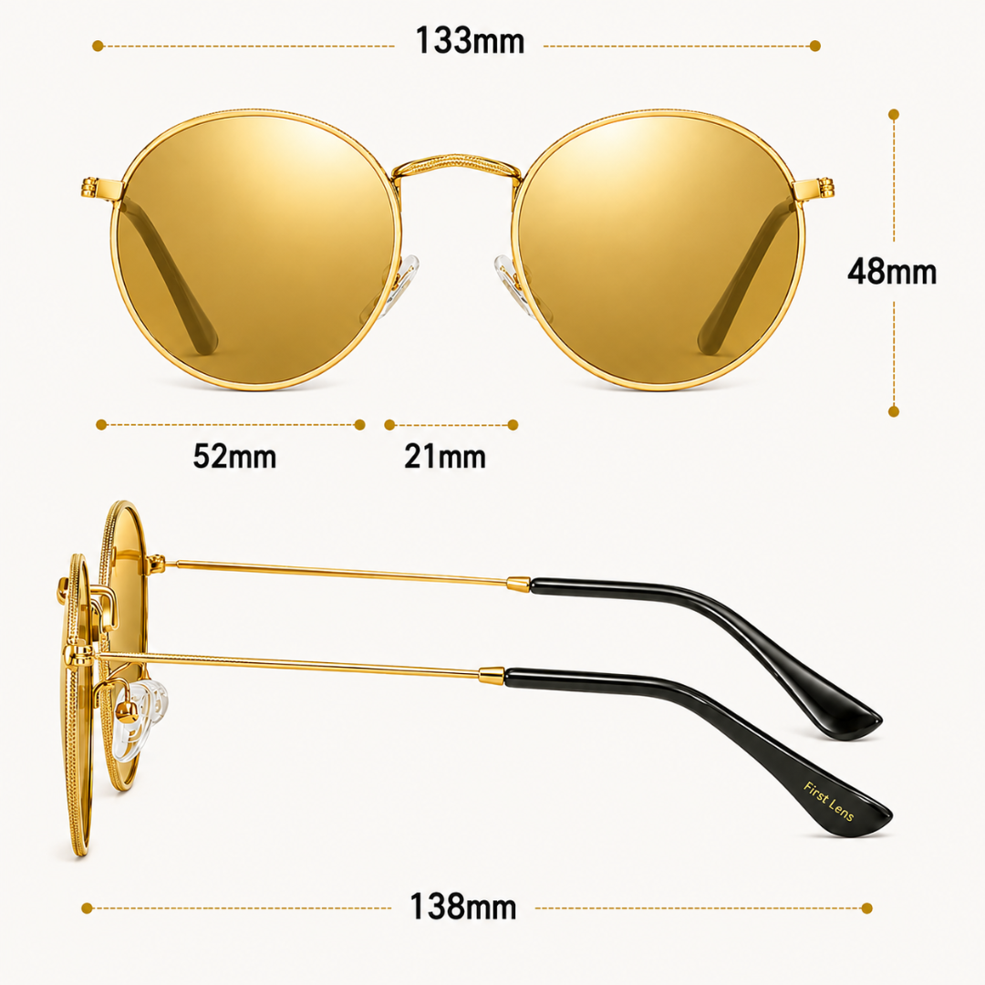 First Lens Polarized Sunglasses Gold Mirrored S507