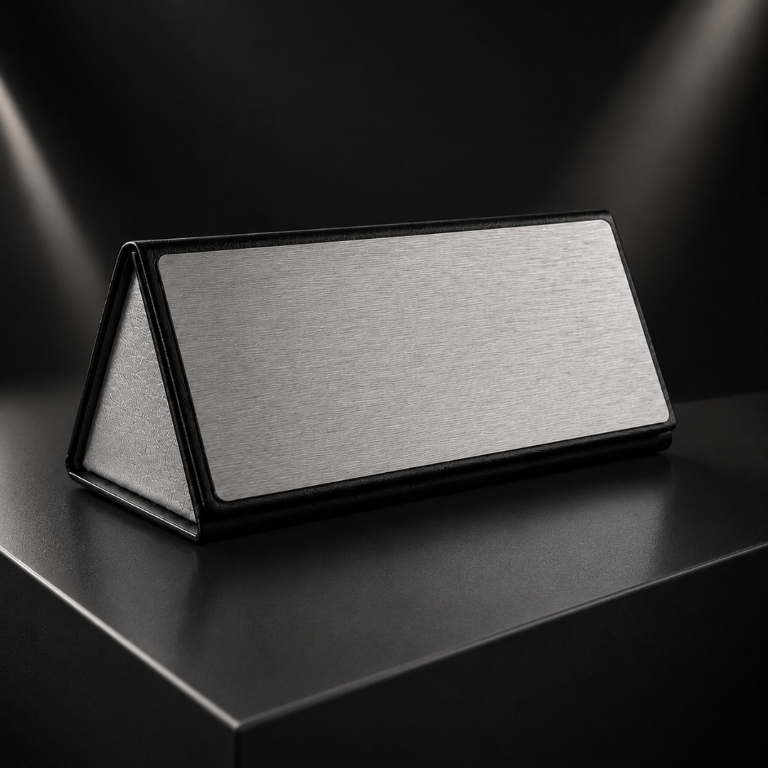First Lens Portable Triangular Foldable Eyeglass Case