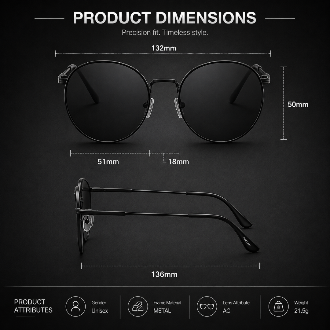 First Lens Tacca UV400 Sunglasses Black S512