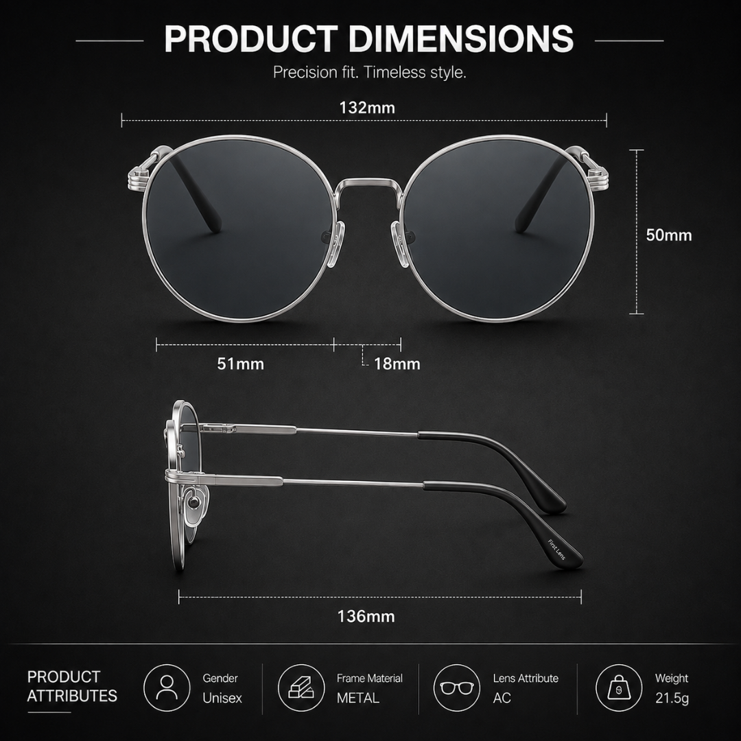 First Lens Tacca UV400 Sunglasses Black Silver S514